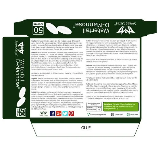 SC Nutra Waterfall D-Mannose 1000mg Tablets 50 Tablets