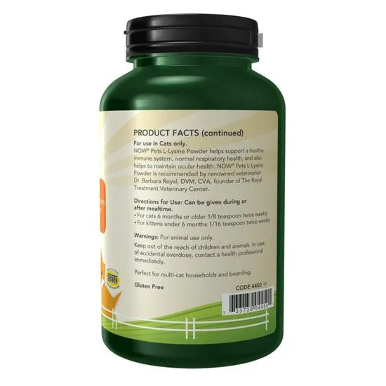 NOW Foods Pets L-Lysine For Cats 226g