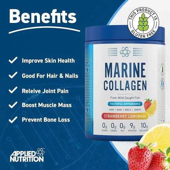 Applied Nutrition Marine Collagen Strawberry Raspberry 300g