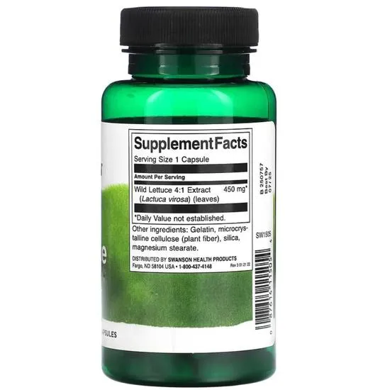Swanson Wild Lettuce 450mg Capsules 60 Capsules