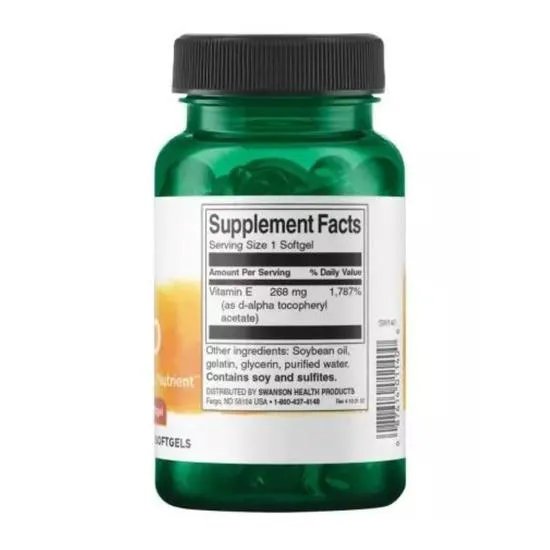 Swanson Vitamin E 400iu Natural Softgels 100 Softgels