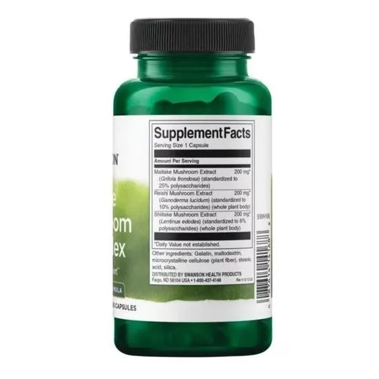 Swanson Triple Mushroom Complex Capsules 60 Capsules