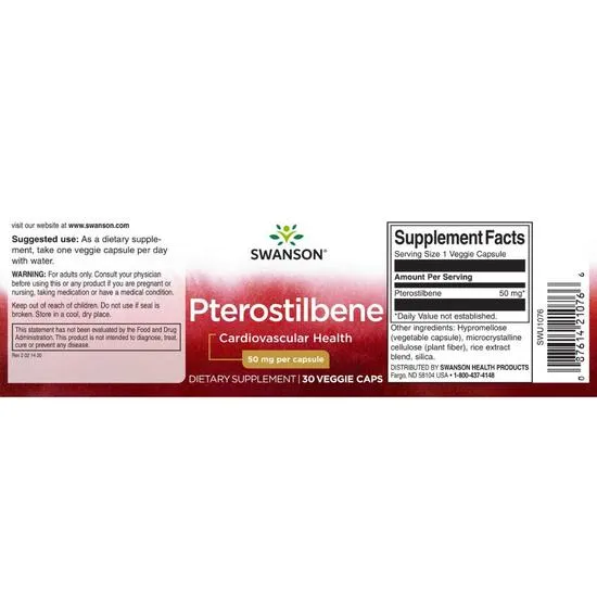 Swanson Pterostilbene 50mg Capsules 30 Capsules