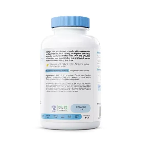 Osavi Omega-3 Fish Oil Molecularly Distilled 1000mg Lemon Softgels 60 Softgels