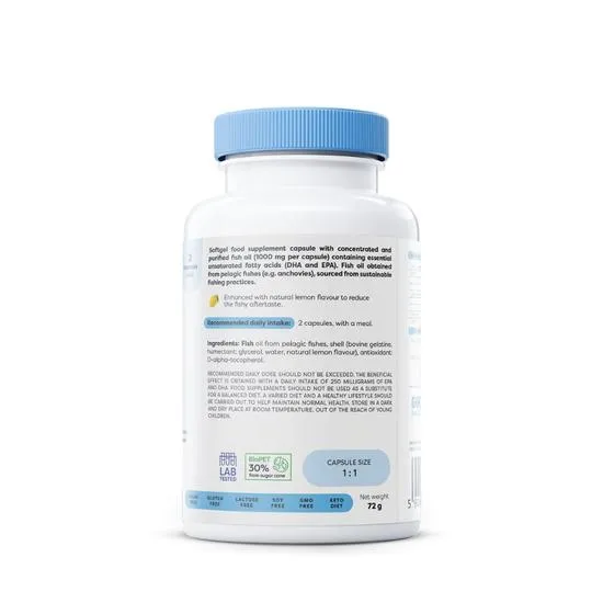 Osavi Omega-3 Fish Oil Molecularly Distilled 1000mg Lemon Softgels 60 Softgels