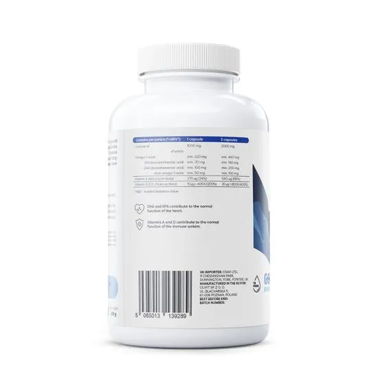 Osavi Norwegian Cod Liver Oil Softgels 1000mg Lemon Softgels 60 Softgels