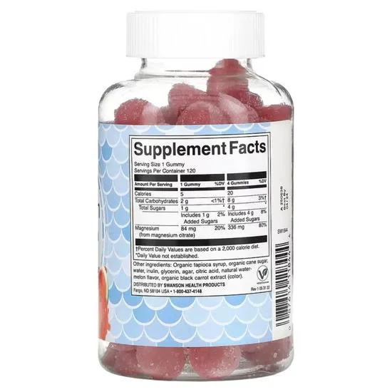 Swanson Magnesium Watermelon Gummies 120 Gummies