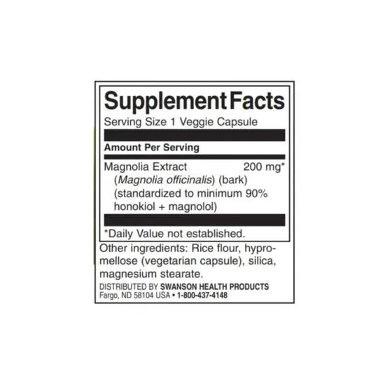 Swanson Magnolia Extract 200mg Capsules 30 Capsules