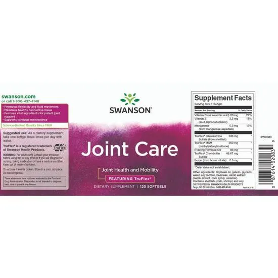 Swanson Joint Care Softgels 120 Softgels