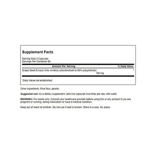 Swanson Grape Seed Extract Capsules 120 Capsules
