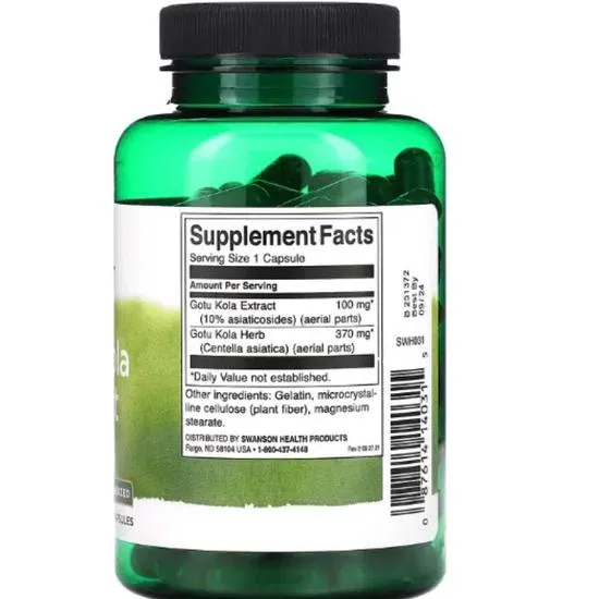 Swanson Gotu Kola Extract 100mg Capsules 120 Capsules