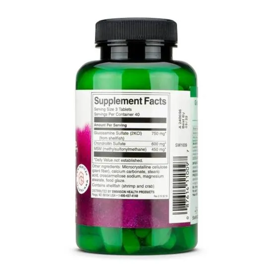 Swanson Glucosamine Chondroitin & MSM 750mg Tablets 120 Tablets