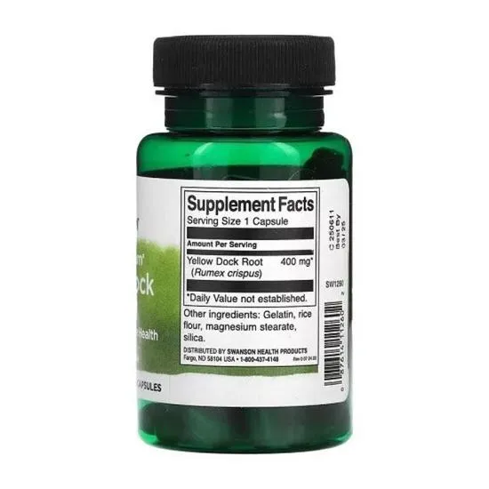 Swanson Full Spectrum Yellow Dock Root 400mg Capsules 60 Capsules