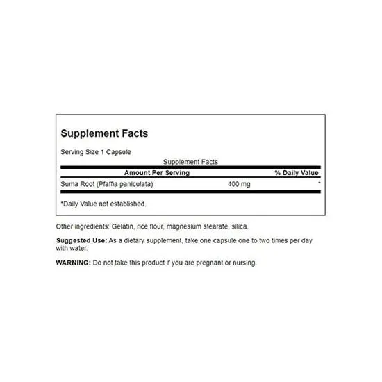 Swanson Full Spectrum Suma Root 400mg Capsules 60 Capsules