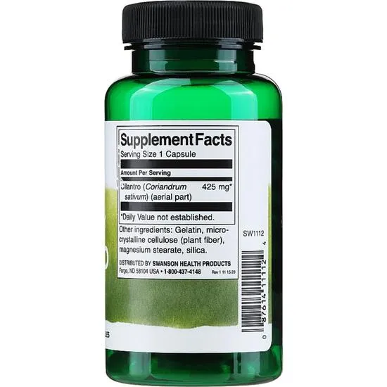 Swanson Full Spectrum Cilantro 425mg Capsules 60 Capsules