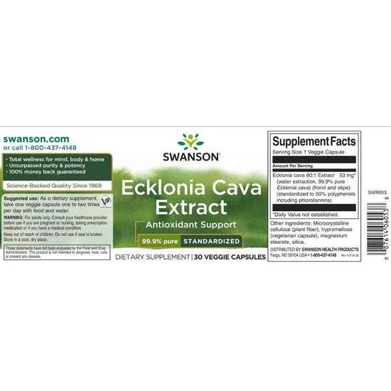 Swanson Ecklonia Cava Extract Capsules 30 Capsules