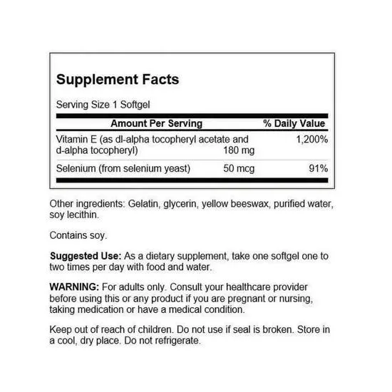 Swanson E With Selenium 400iu Softgels 90 Softgels
