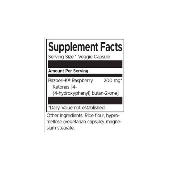 Swanson Double Strength Razberi-K 200mg Capsules 60 Capsules