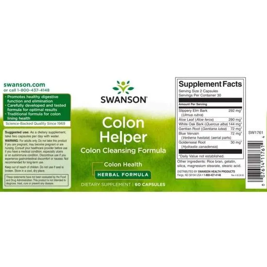 Swanson Colon Helper Capsules 60 Capsules