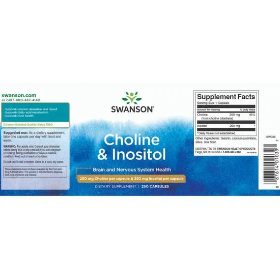 Swanson Choline & Inositol Capsules 250 Capsules