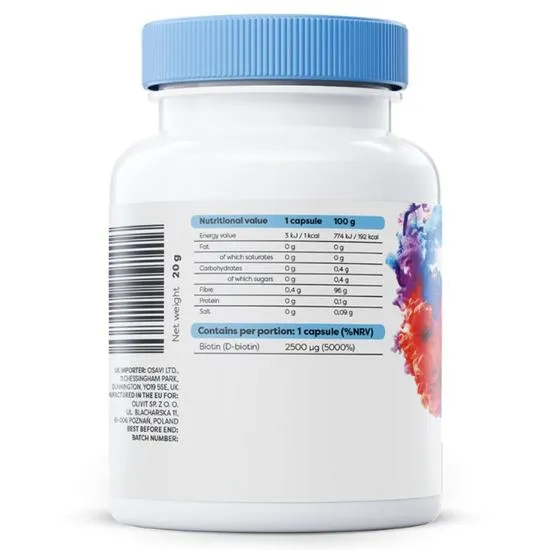 Osavi Biotin 2500mcg Capsules 60 Capsules