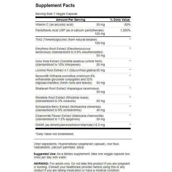 Swanson Adrenal Essentials Capsules 60 Capsules