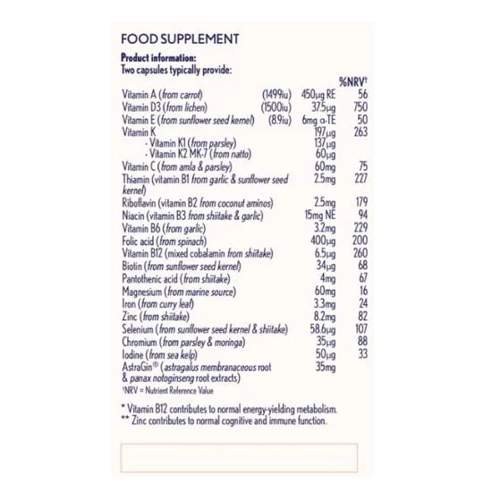 Higher Nature True Food Vitality For Woman Capsules 60 Capsules