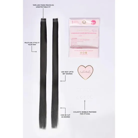 LullaBellz Face Framing Booster Clip In Hair Extensions BLACKS | JET BLACK