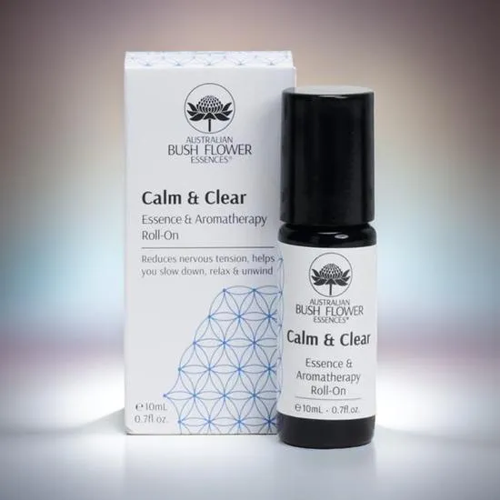 Australian Bush Flower Essences Calm & Clear Essence & Aromatherapy Roll-On 10ml