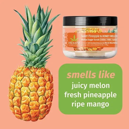 Hempz Sweet Pineapple & Honey Melon Herbal Sugar Scrub 226g