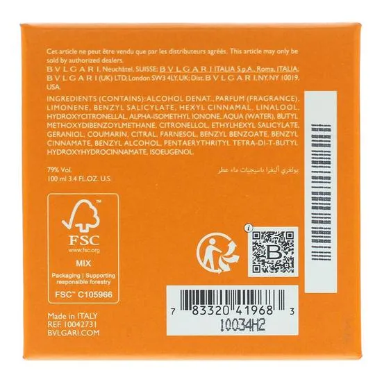 Bvlgari Allegra Passeggiata Eau De Parfum 100ml