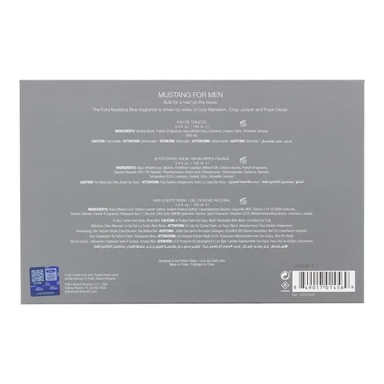 Mustang Blue Eau De Toilette Aftershave Balm + Body Wash Gift Set 100ml