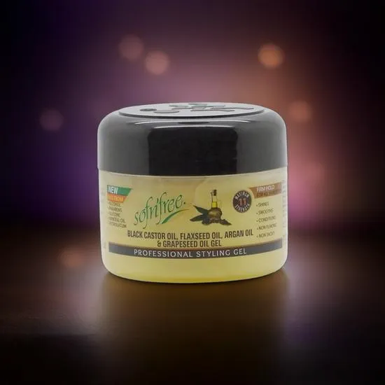Sofn'Free Black Castor Oil & Flaxseed Oil Moisturising, Styling & Shining Gel 300ml