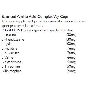 Viridian Balanced Amino Acid Complex Veg Caps 90 Capsules