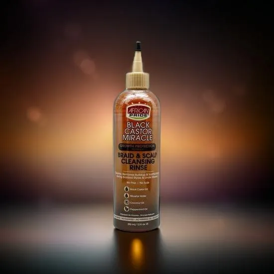 African Pride Black Castor Miracle Braid & Scalp Cleansing Rinse 12oz