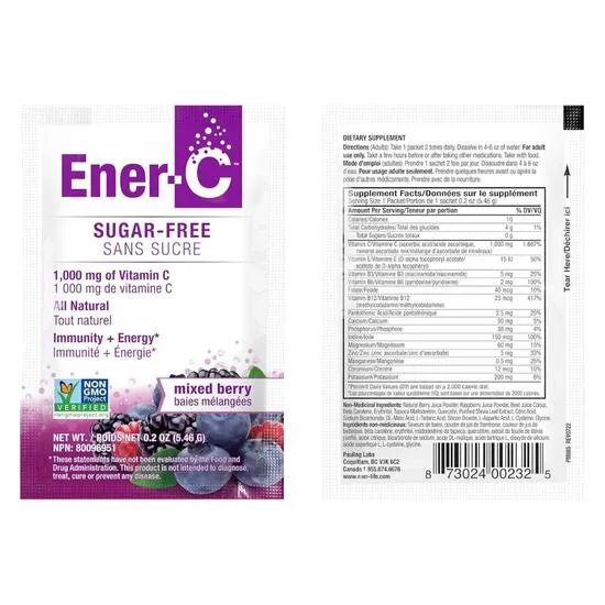 Ener-Life Ener-C Sugar Free Multivitamin Drink Mixed Berry Sachets 30 Sachets