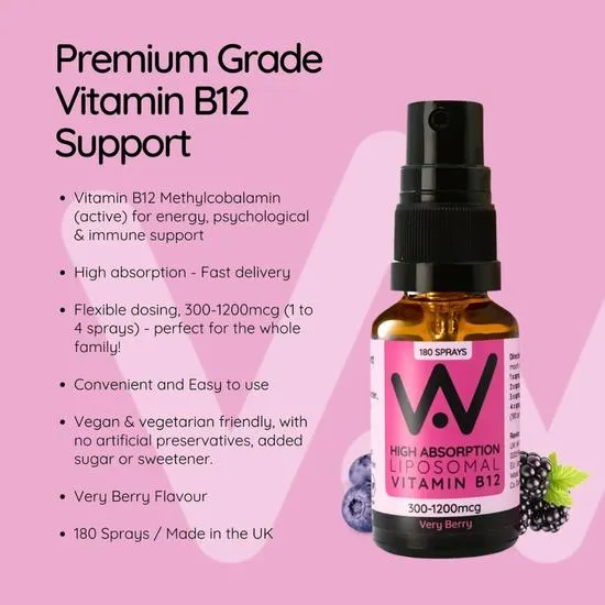 Well Actually Vitamin B12 Methycobalamin 300mcg Berry Spray 25ml