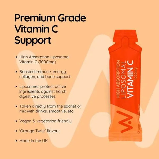 Well Actually Vitamin C 1000mg Liposomal Orange Twist Sachets 5 Sachets