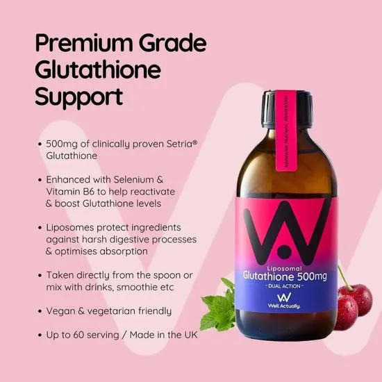 Well Actually Reduced L-Glutathione 500mg Dual Action 300ml