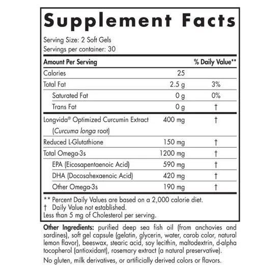 Nordic Naturals Omega Curcumin 1200mg Softgels 60 Softgels