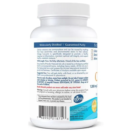 Nordic Naturals Omega Curcumin 1200mg Softgels 60 Softgels