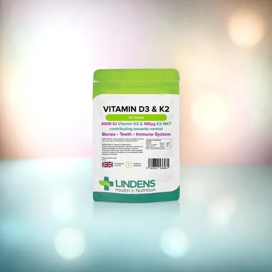 Lindens Vitamin D3 & K2 Tablets 90 Tablets