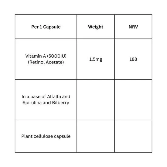 Viridian Vitamin A 5000IU Capsules 60 Capsules