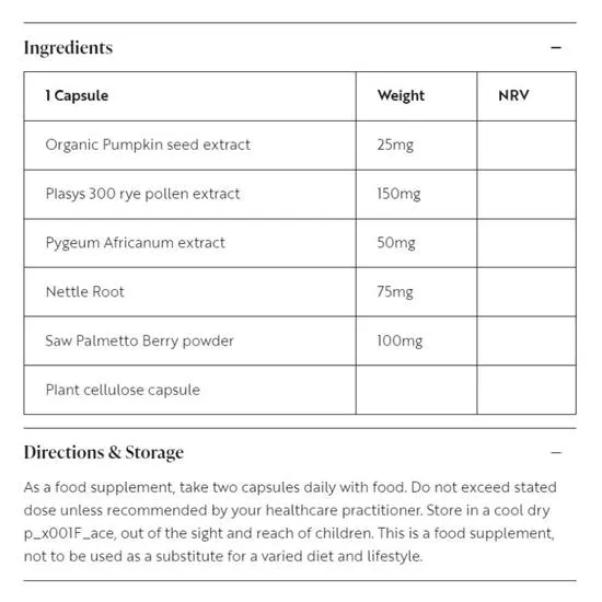 Viridian Man 50+ Prostate Complex Capsules 60 Capsules