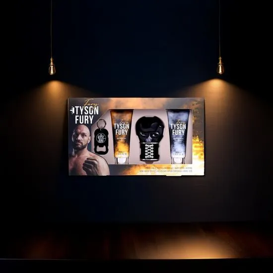Tyson Fury Gift Set 100ml Eau De Toilette + 100ml Shower Gel + 100ml Body Lotion + Keyring