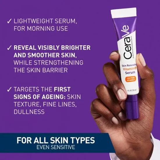 CeraVe Skin Renewing 10% Pure Vitamin C Serum With Ceramides 30ml
