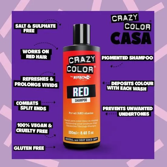 Crazy Color Vibrant Red Shampoo 250ml