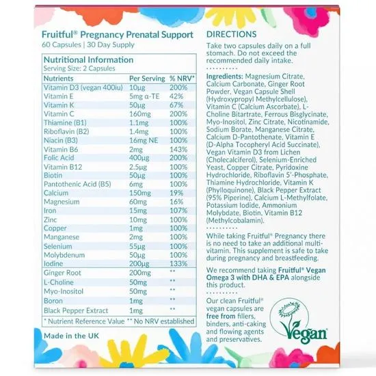 Fruitful Pregancy Prenatal Support Capsules 60 Capsules