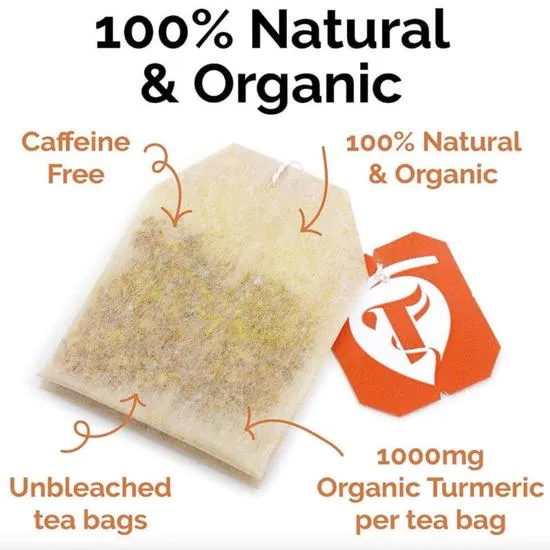 Taka Turmeric Organic Ginger Lemon Turmeric Tea Bags 60