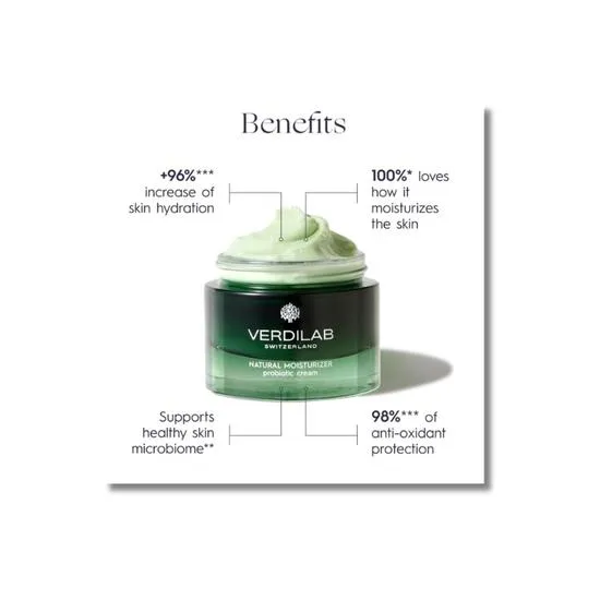 Verdilab Natural Moisturiser Probiotic Cream 50ml